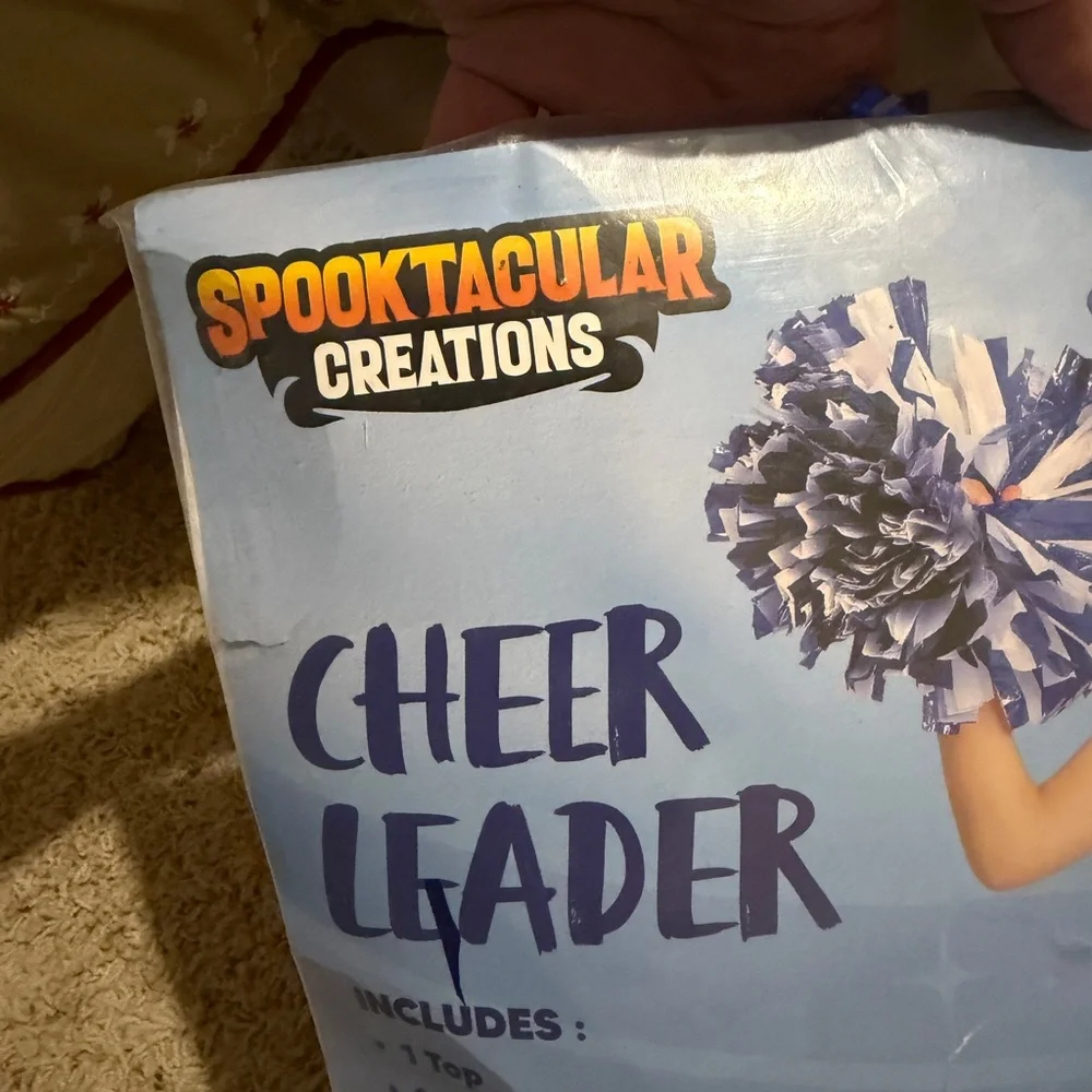 Blue and White Girls Cheerleader Costume Set Size XL (12-14 years)‎ NEW - Picture 4 of 6